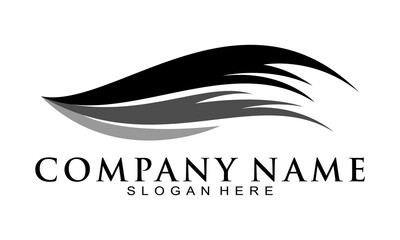 Single bird wing vector illustration logo