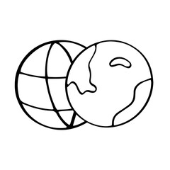 world hand drawn symbol