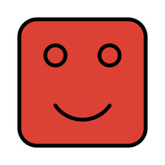 square happy smile face icon