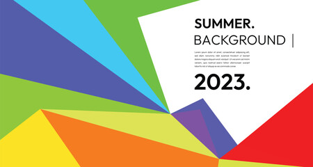 vector colorful abstract fluid and geometric background for summer 2023