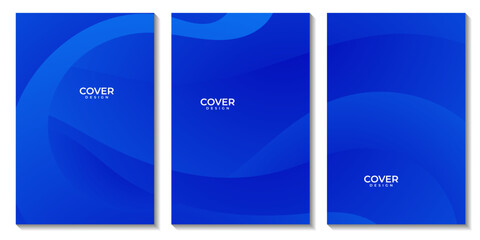 set of blue flyers. blue wave gradeint abstract background