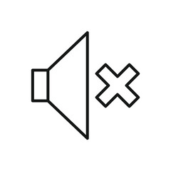 Editable Icon of Speaker Sound Symbol, Mute Volume, Vector illustration isolated on white background. using for Presentation, website or mobile app