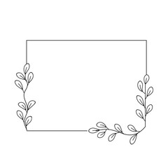 Black floral graphics frames. Wedding floral decoration. Laurel wreath. Vector illustration.