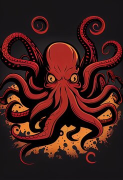 angry octopus cartoon