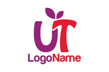 Letter UT and leaf concept. Very suitable for symbol, logo, company name, brand name, personal name, icon and many more.
