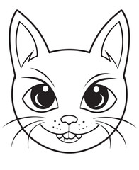 Cute Cartoon Cat vector Illustration, Cat Coloring page for kids and adults. Print design, t-shirt design, tattoo design, mural art, cat mascot