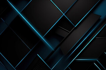 Black blue abstract background for design, Geometric shapes, Color gradient