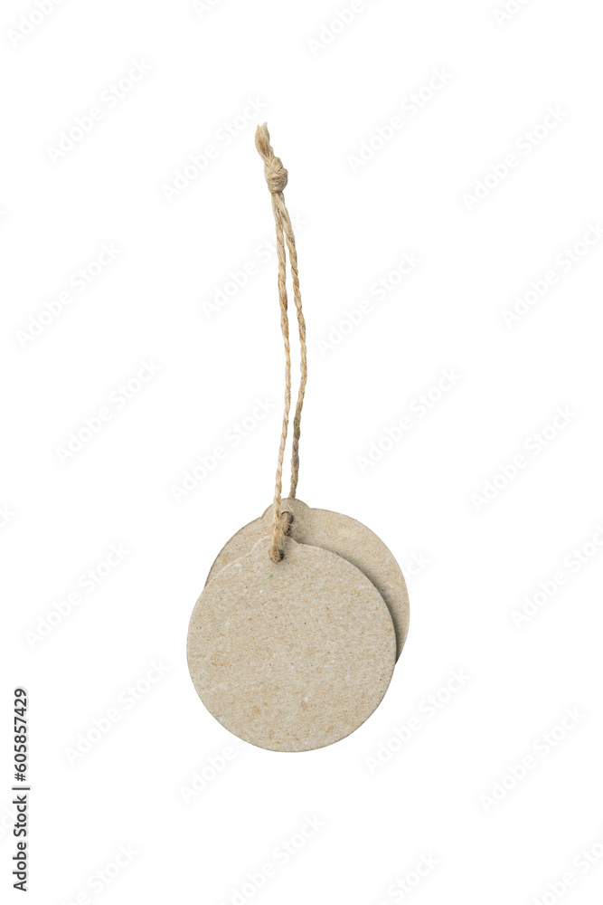 Poster round paper tag mockups with string