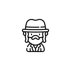 rabbi icon with black color