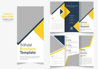 Corporate business trifold brochure design Modern, Creative and Professional tri fold brochure vector design.