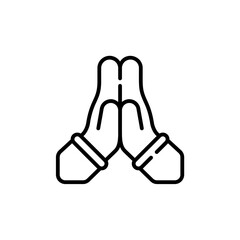 Fototapeta premium praying hand icon with black color