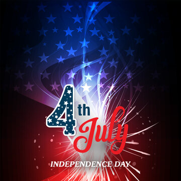 4th of july american independence day background banner with abstract gradient blue and red design
