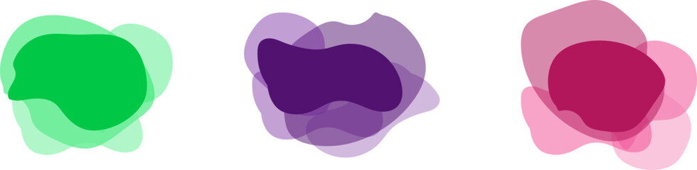 Abstract blotch shape. Liquid shape elements. Set of modern graphic elements.Set of isolated abstract aqua spot with gradient or dynamic color. Vector illustration