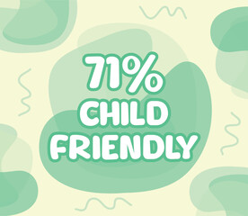 square shape banner vector, illustration of 71% GMO percentage. interesting gradation design with child theme.