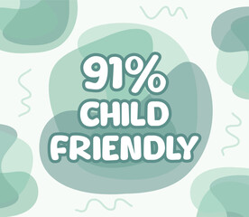square shape banner vector, illustration of 91% GMO percentage. interesting gradation design with child theme.