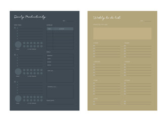 (Winter) set of daily Weekly to do list planner. 