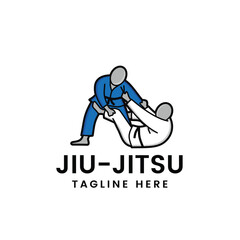 Martial art  Brazilian Jiu- Jitsu Judo logo sport symbol illustration Vector
