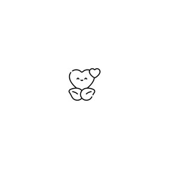 Obraz premium heart and leaf icon with black color