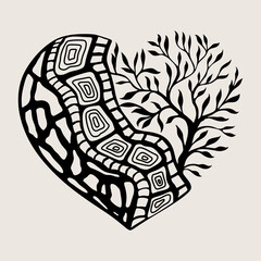 Hearts mandala style isolated on gray background
