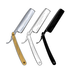 Straight razor icon isolated on white background