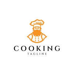 Kitchen chef logo design vector illustration