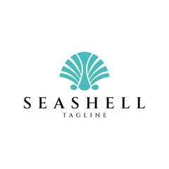 Seashell Oyster logo design vector illustration