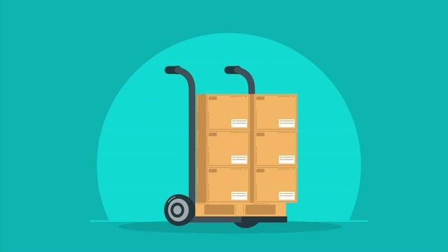 delivery boxes in cart animation