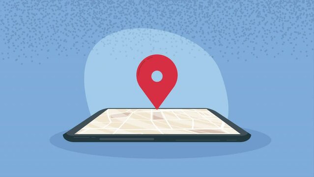 smartphone device with gps app animation