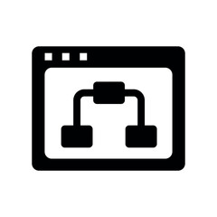 Site Architecture Flat Black Icon Isolate On White Background Vector Illustration | Seo Icons