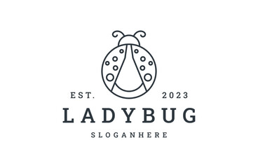 ladybug logo vector icon illustration hipster vintage retro .