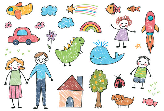 Kid Drawing Images – Browse 1,460 Stock Photos, Vectors, and Video