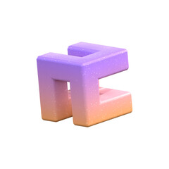 3d rendering - Abstract Gradient Object art, geometric shapes