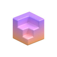 3d rendering - Abstract Gradient Object art, geometric shapes