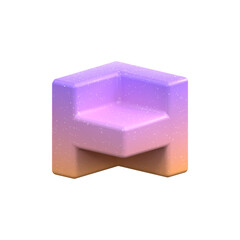 3d rendering - Abstract Gradient Object art, geometric shapes