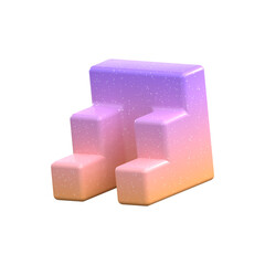 3d rendering - Abstract Gradient Object art, geometric shapes
