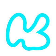 Blue Blob Outline Element