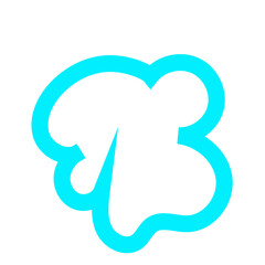 Blue Blob Outline Element