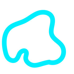 Blue Blob Outline Element