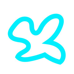 Blue Blob Outline Element