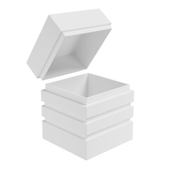 Rectangular box  pattern looks beautiful and clean isolated on white background, Suitable for presentations, advertisements , Box mockup,3D rendering.
