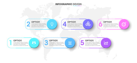 Business concept with infographic design 6 options.