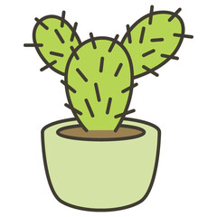 cactus in a pot illustration