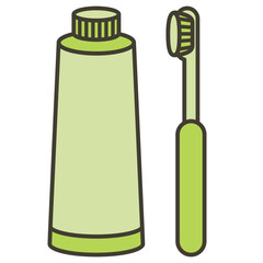 toothbrush and toothpaste. dental care