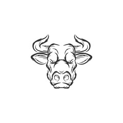 Tribal Animal Tattoo - Head of a bull