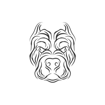 Animal Tribal Tattoo - Dog Head