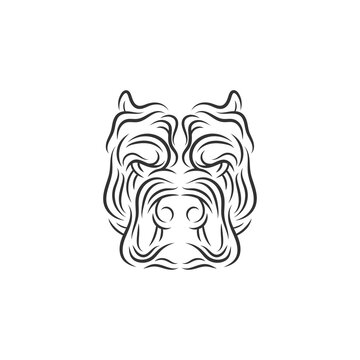 Animal Tribal Tattoo - Dog Head