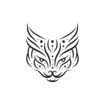 Animal Tribal Tattoo - Wild Cat / Lynx