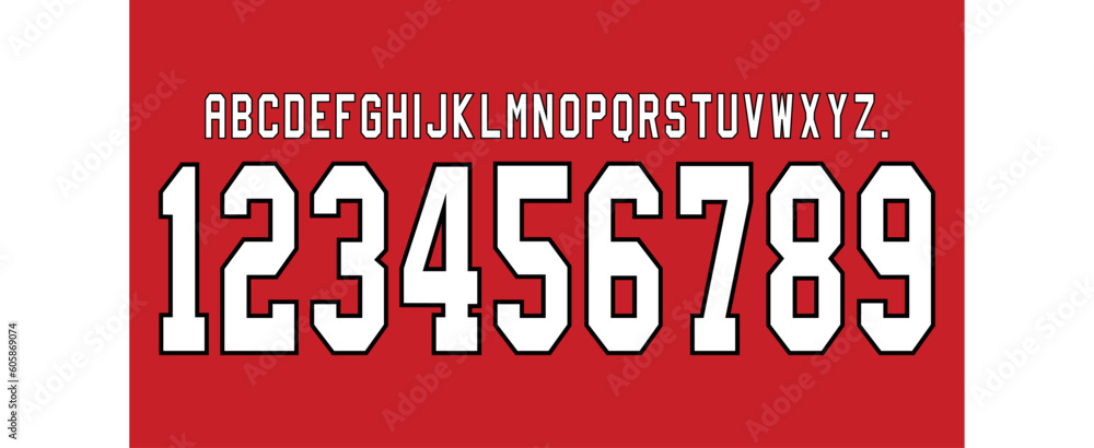 Poster font vector team 2021 - 22 kit sport style font. football style font with lines and points inside. a