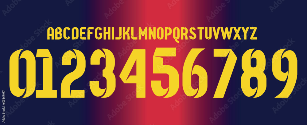 Poster font vector team 2012 kit sport style font. football style font with lines and points inside. messi.