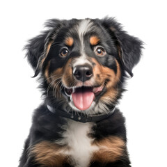 a Bernese Mountain Dog puppy, happy, smiling and healthy, Pet-themed, photorealistic illustrations in a PNG, cutout, and isolated. Generative AI